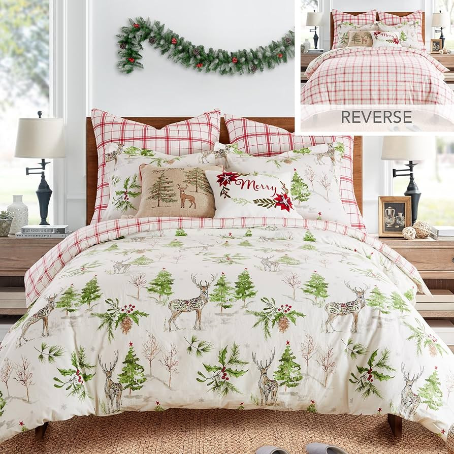 Levtex Home - Sleigh Bells Duvet Cover Set - King Holiday Duvet Cover 106x94 and Two King Pillow ... | Amazon (US)