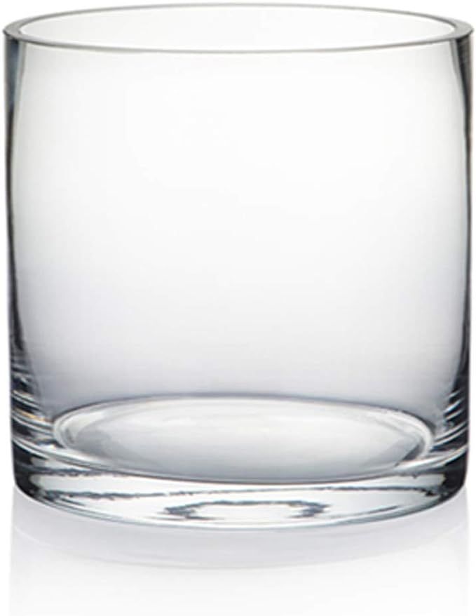 WGV Cylinder Glass Vase, Diameter 5", Height 5", Clear Glass Floral Planter Container, Floating C... | Amazon (US)