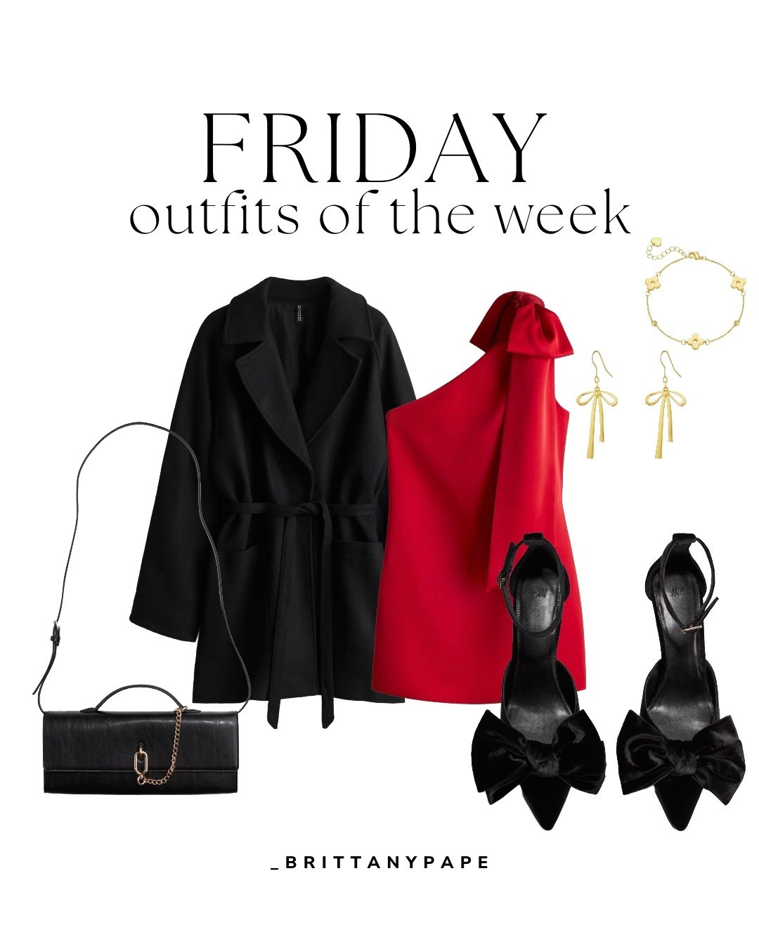 The perfect Christmas party outfit ❤️🎁
Click below to shop links 


Christmas outfit, red dress, satin red dress, silk red dress, H&amp;M, black coat, black jacket, trench coat, wool coat, black purse, black clutch l, black heels, bow heels, bow earrings, gold bracelet, clover bracelet, Christmas photos, family photos

#LTKootd #LTKHoliday #LTKGiftGuide