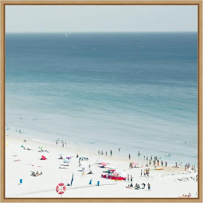 Amanti Art Framed Canvas Wall Art 30x30 Sesimbra II (Beach) by Ingrid Beddoes, Framed Wall Art Ca... | Amazon (US)