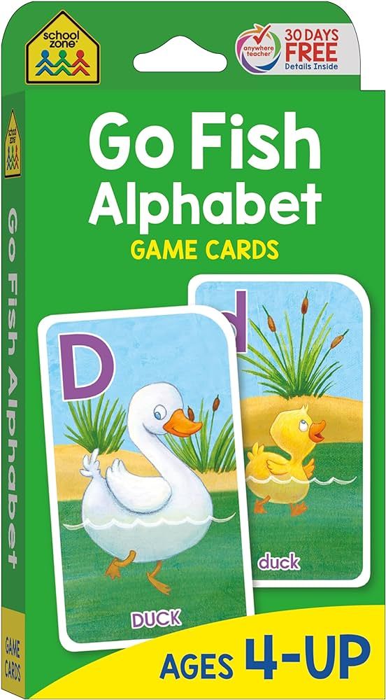 School Zone Go Fish Card Game: Play and Learn the ABCs, Preschool to First Grade, Matching, Upper... | Amazon (US)