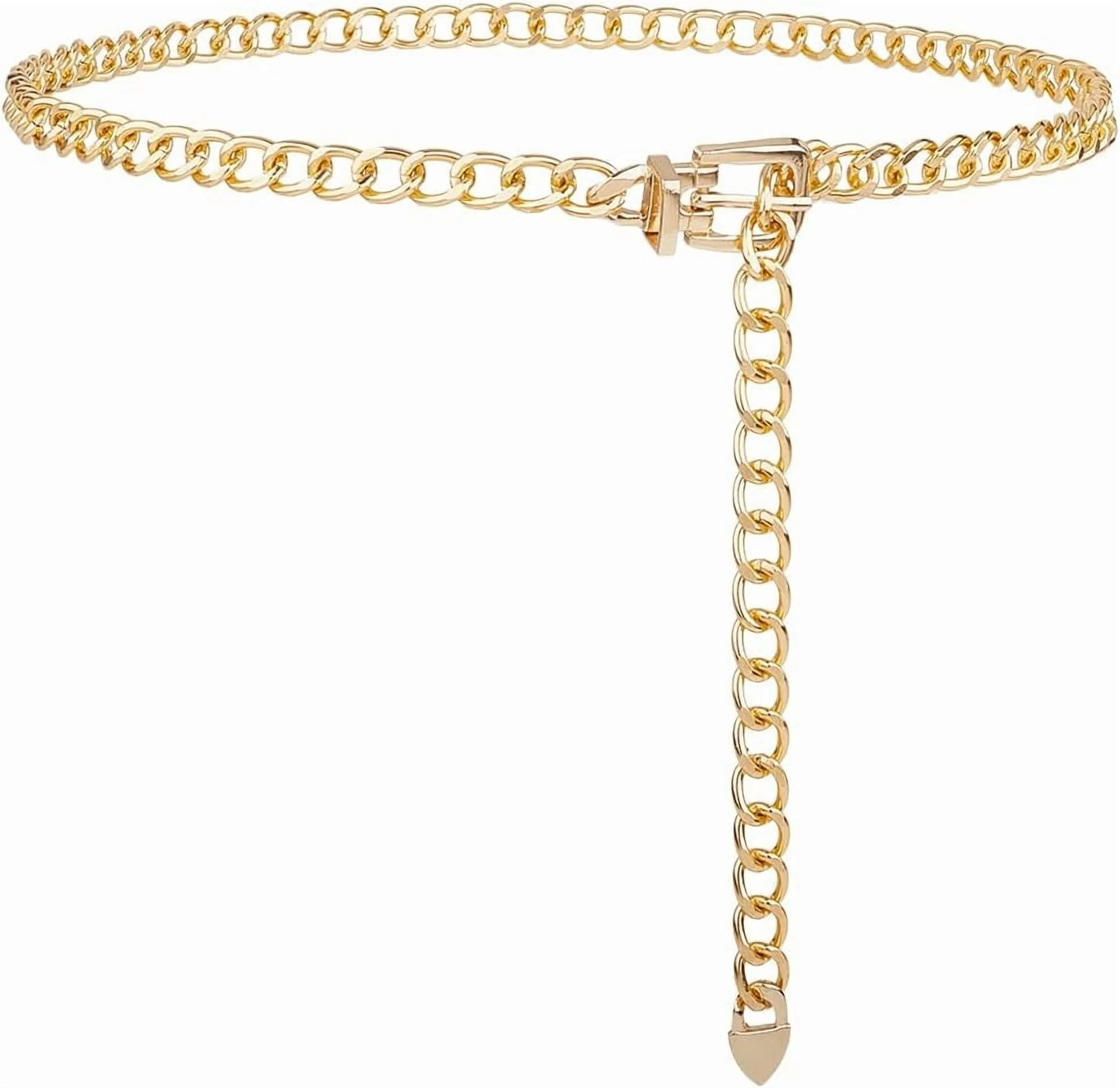 Gold Belt Chain Metal Adjustable Western Body Waist Link Thin Belts Women Waist Chain Cuban Chain... | Walmart (US)