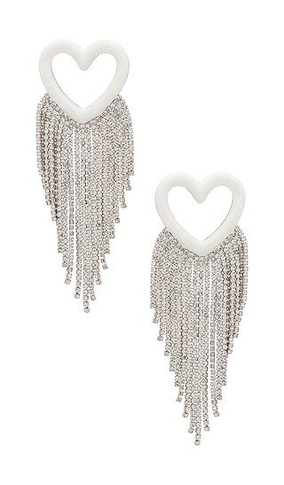 Enamel Sparkling Hearts in White Gold | Revolve Clothing (Global)