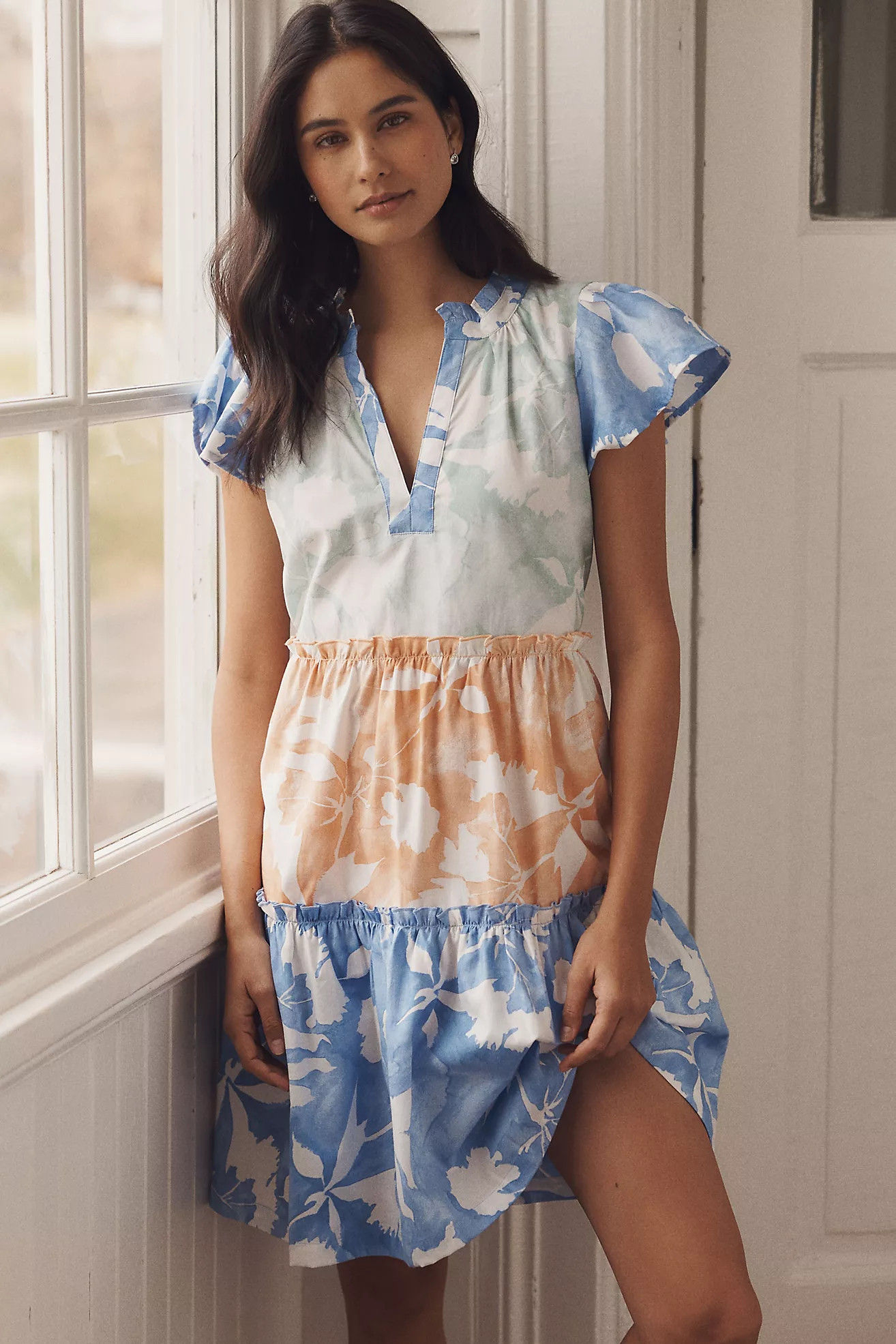 LyreBird x Sarah Goodwin Cotton Flannel Tiered Dress | Anthropologie (US)
