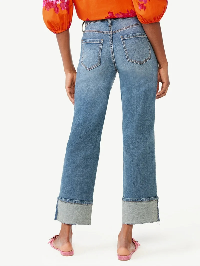 Scoop Women's and Women's Plus Benton Cuffed Ankle Jeans, 25", 27", and 29" Inseams, Sizes 0-26 | Walmart (US)