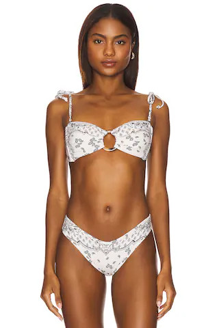 Montce Tori Ties Bandeau Bikini Top in Ivy Bandana from Revolve.com | Revolve Clothing (Global)