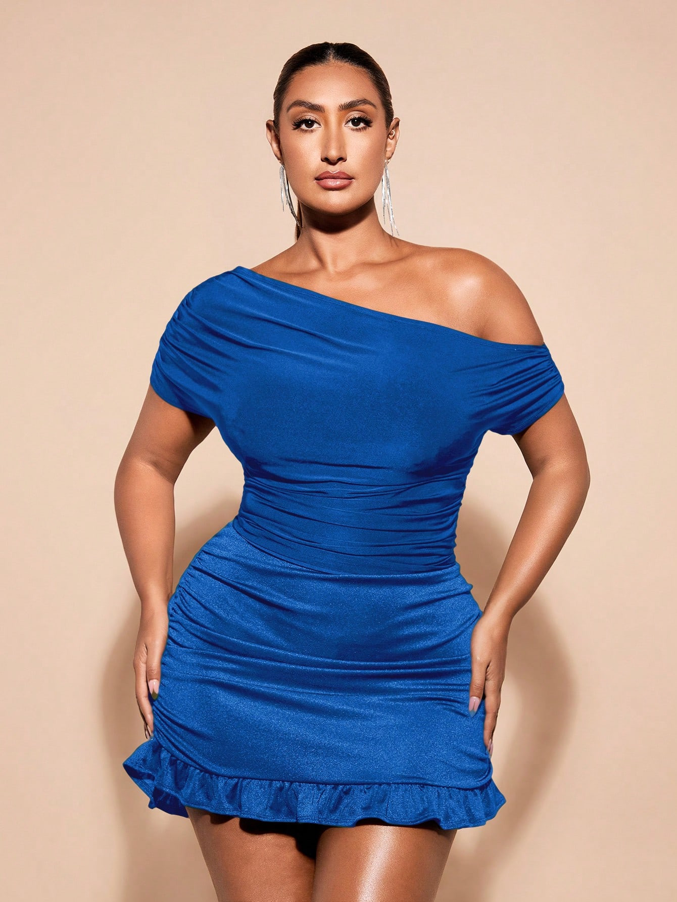 SHEIN BAE Plus Size Women Black Off Shoulder Short Sleeve T-Shirt | SHEIN USA | SHEIN