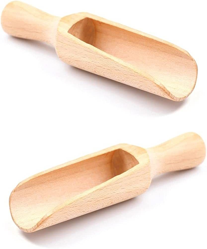 Mr.Woodware 2 Pcs Large Wooden Scoops - 6 Inch Natural Beech Wood Measuring Scoop Set for Coffee,... | Amazon (US)