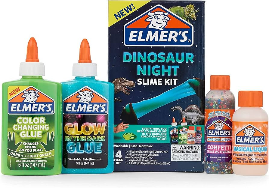 Elmer’s Glue Slime Kit Dinosaur Night Makes Color Changing and Glow in the Dark Slime Includes ... | Amazon (US)