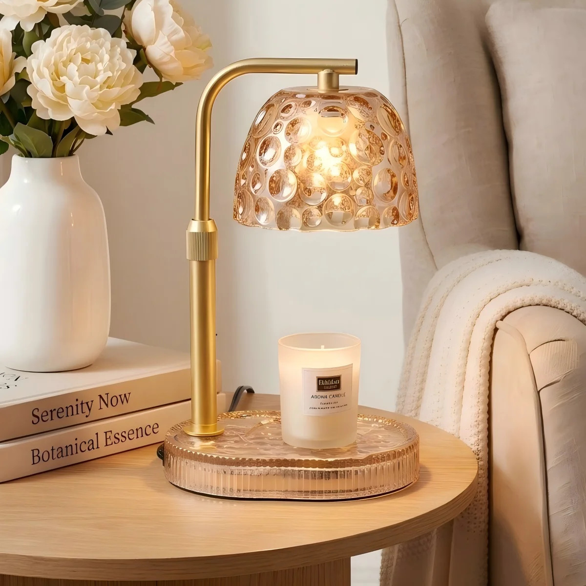 Candle Warmer Lamp with Timer Dimmer, Honeycomb Glass Wax Melt Warmer for Jar Candles, Adjustable... | Wayfair North America