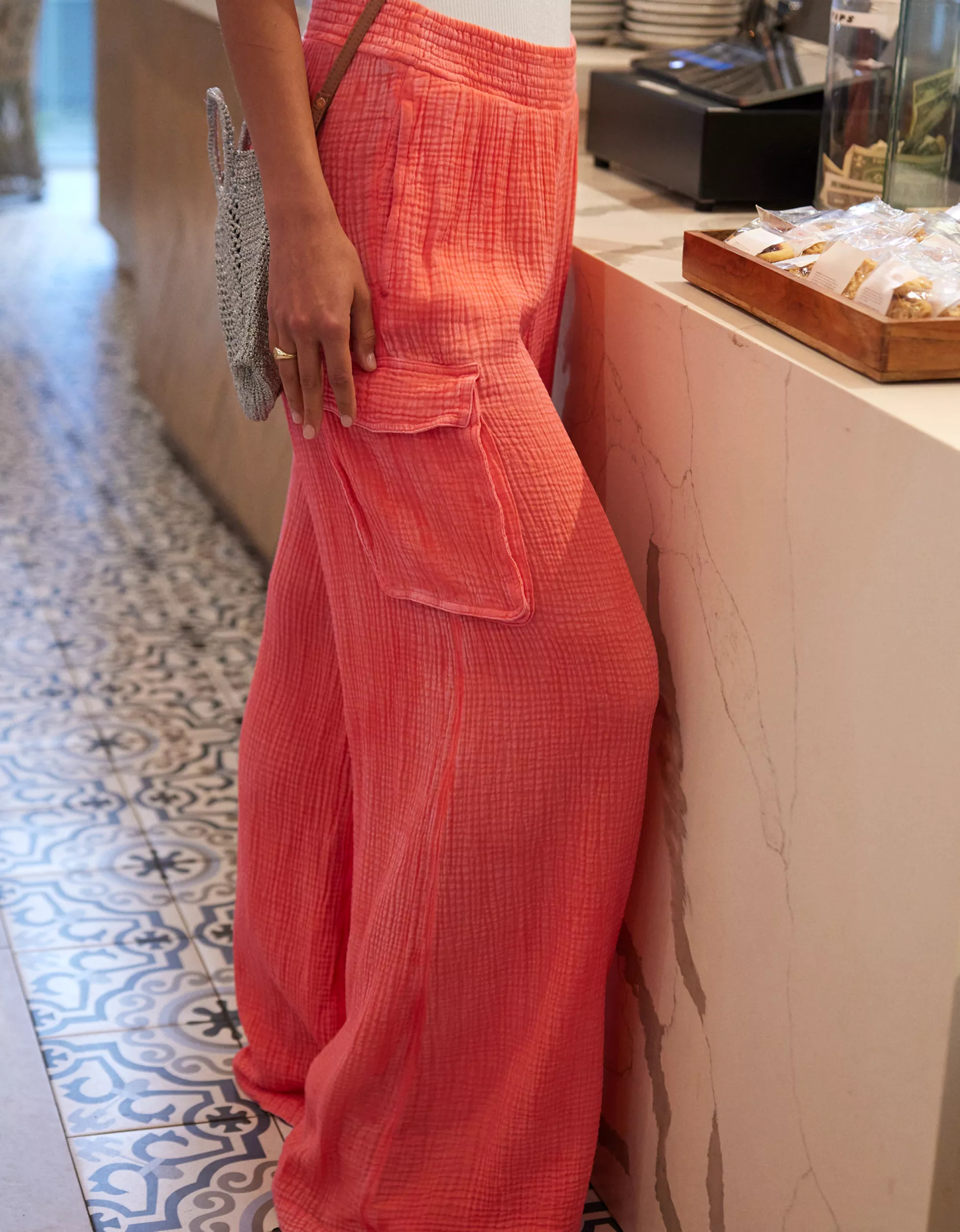 Aerie High Waisted Pool-To-Party Cargo Pant | Aerie