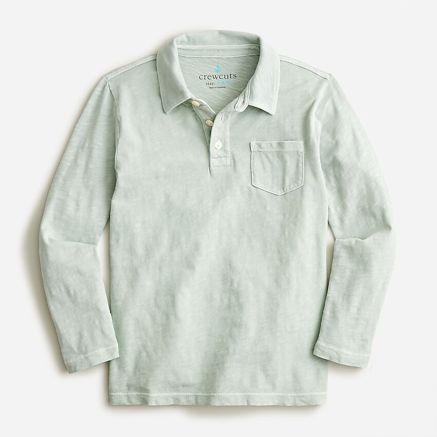 Kids' garment-dyed long-sleeve polo shirt | J. Crew US