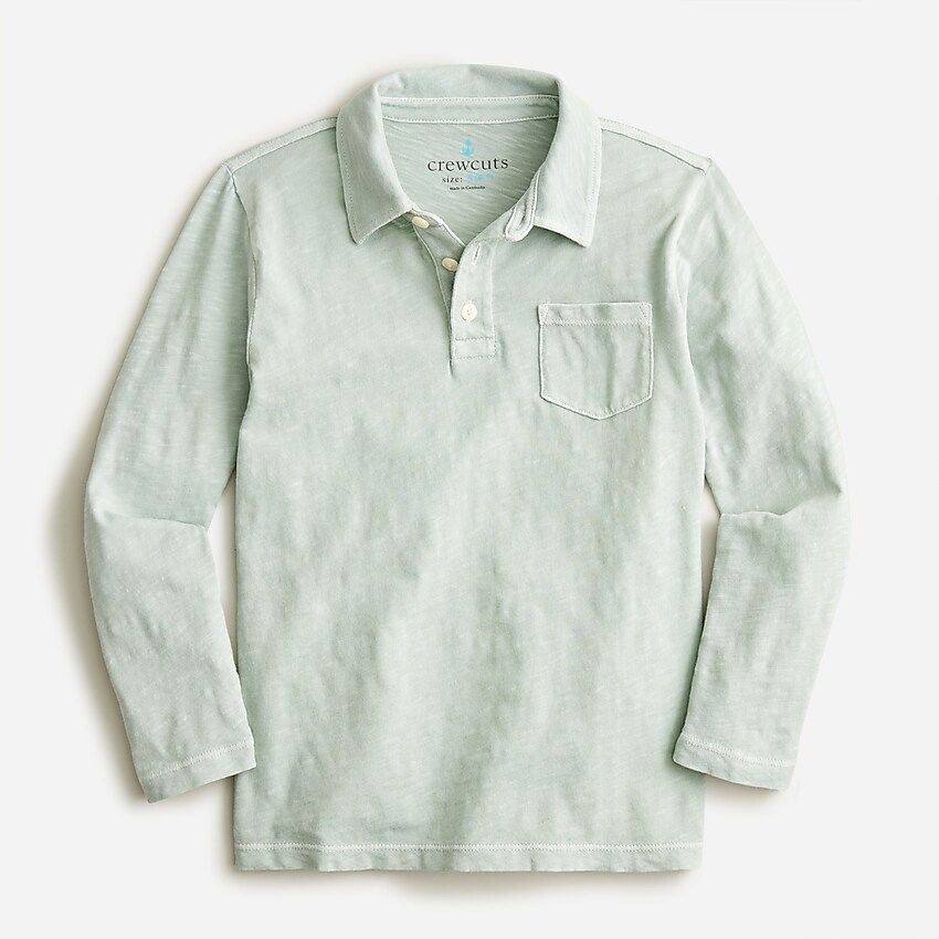 Kids' garment-dyed long-sleeve polo shirt | J.Crew US