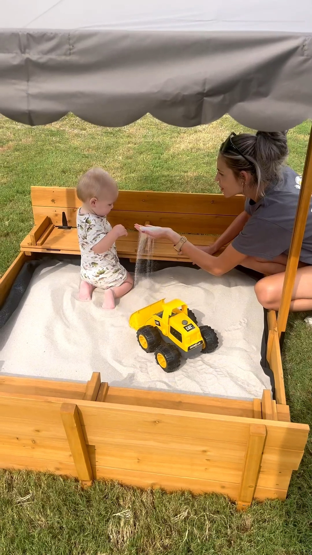 Our #1 toddler purchase ever 🙌 Baby is OBSESSED with this sandbox — it’s compact, easy to store, and the lid keeps bugs + animals out 👏 The shaded top means he can play comfortably while staying protected, and it’s been the best for sensory play. Seriously, if you’re looking for a toddler activity that entertains for hours…this is it. 💛

#LTKKids #LTKBaby #LTKFamily