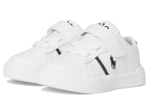 POLO RALPH LAUREN Kids Frazier PS (Toddler) - Shoes for Kids - Treaded Rubber Outsole - Cushion Rubber Insole White/Navy 5.5 Toddler M | Amazon (US)