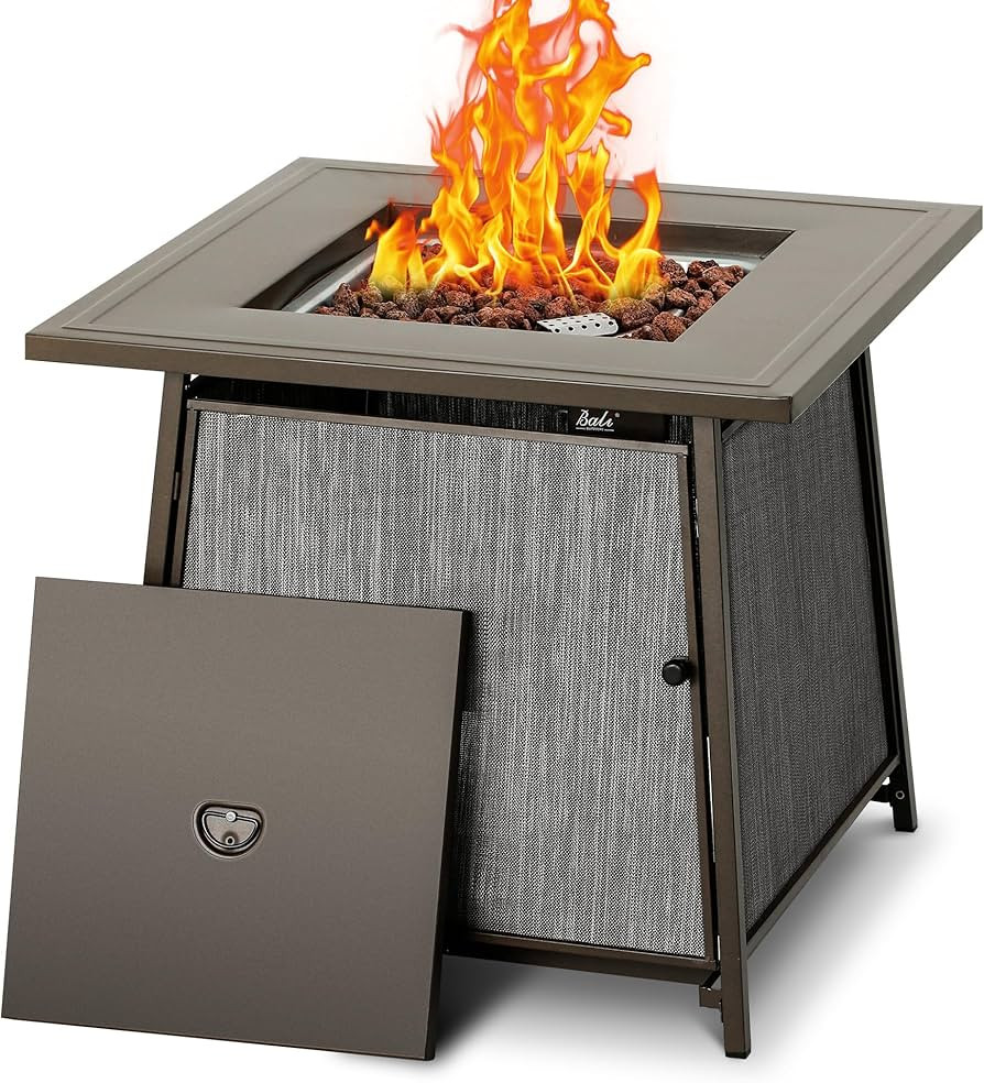 BALI OUTDOORS FirePit Propane Gas Fire Pit Table, 28Inch Square Fire Table 50,000BTU with Cover L... | Amazon (US)