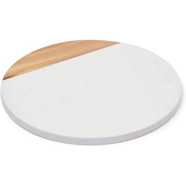 Juvale Wood and Marble Pastry Board for Cheese Cutting, Charcuterie Platter & Serving Tray, 11" | Target