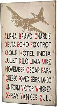 Pilot Code Phonetic Alphabet Embossed Metal Sign | Amazon (US)