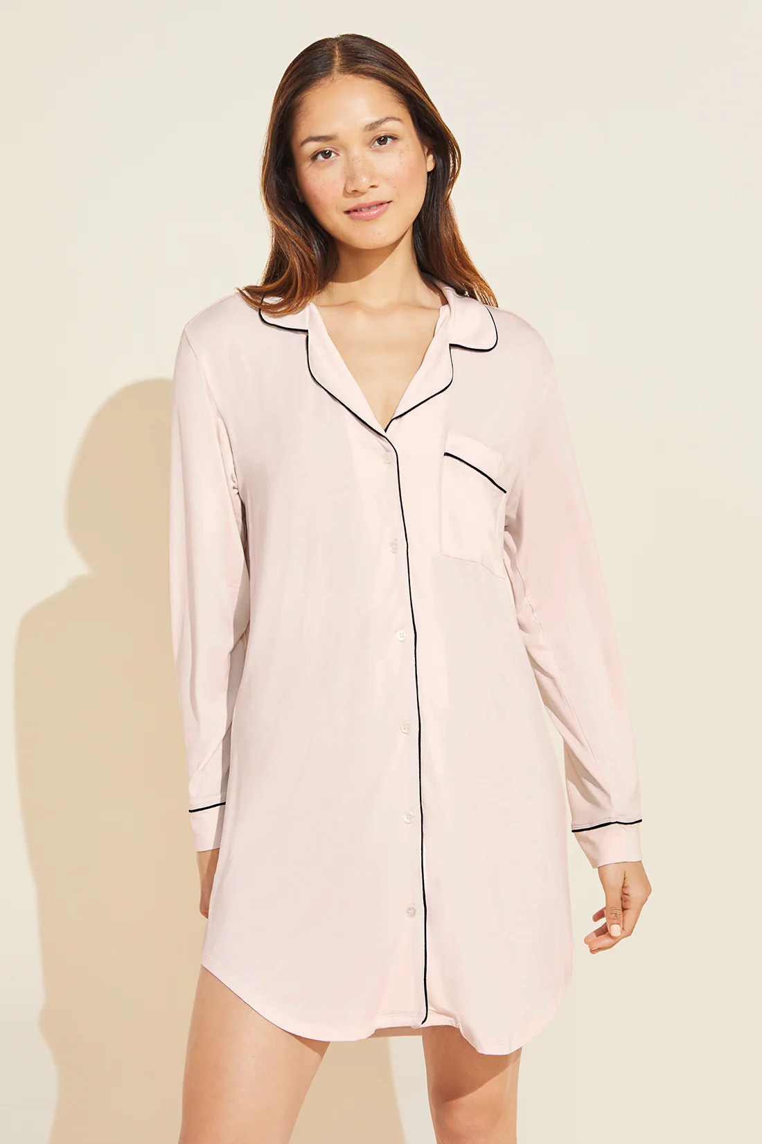 Gisele TENCEL™ Modal Sleepshirt - Sorbet Pink/Black - Eberjey | Eberjey