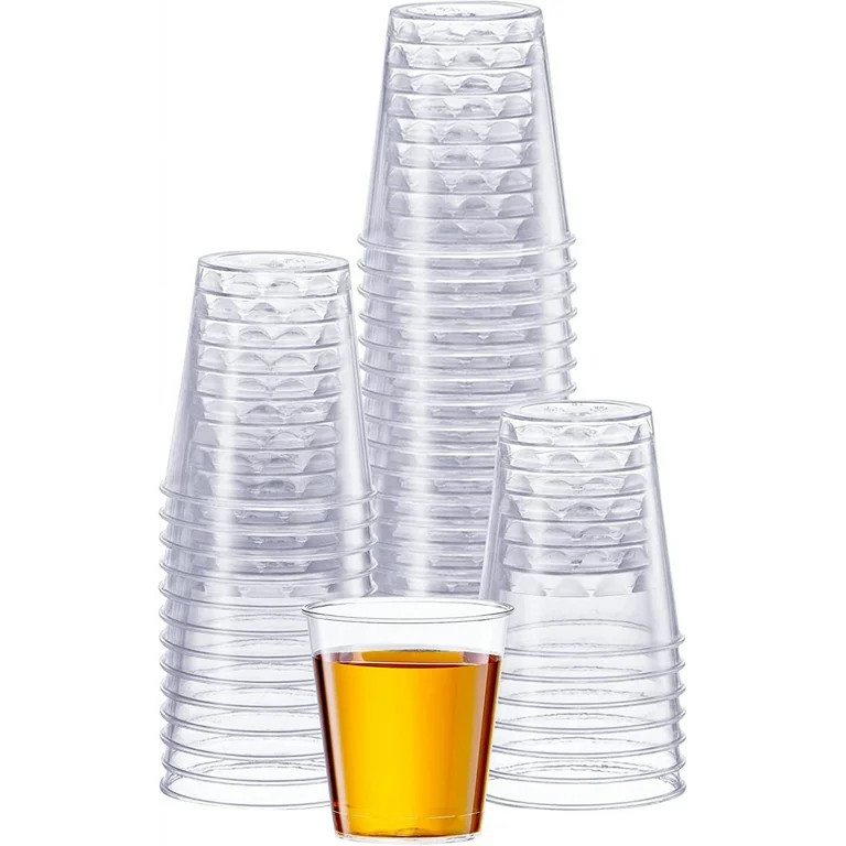 Comfy Package 1 Oz Disposable Shot Glasses Clear Plastic Cups, 200-Pack | Walmart (US)
