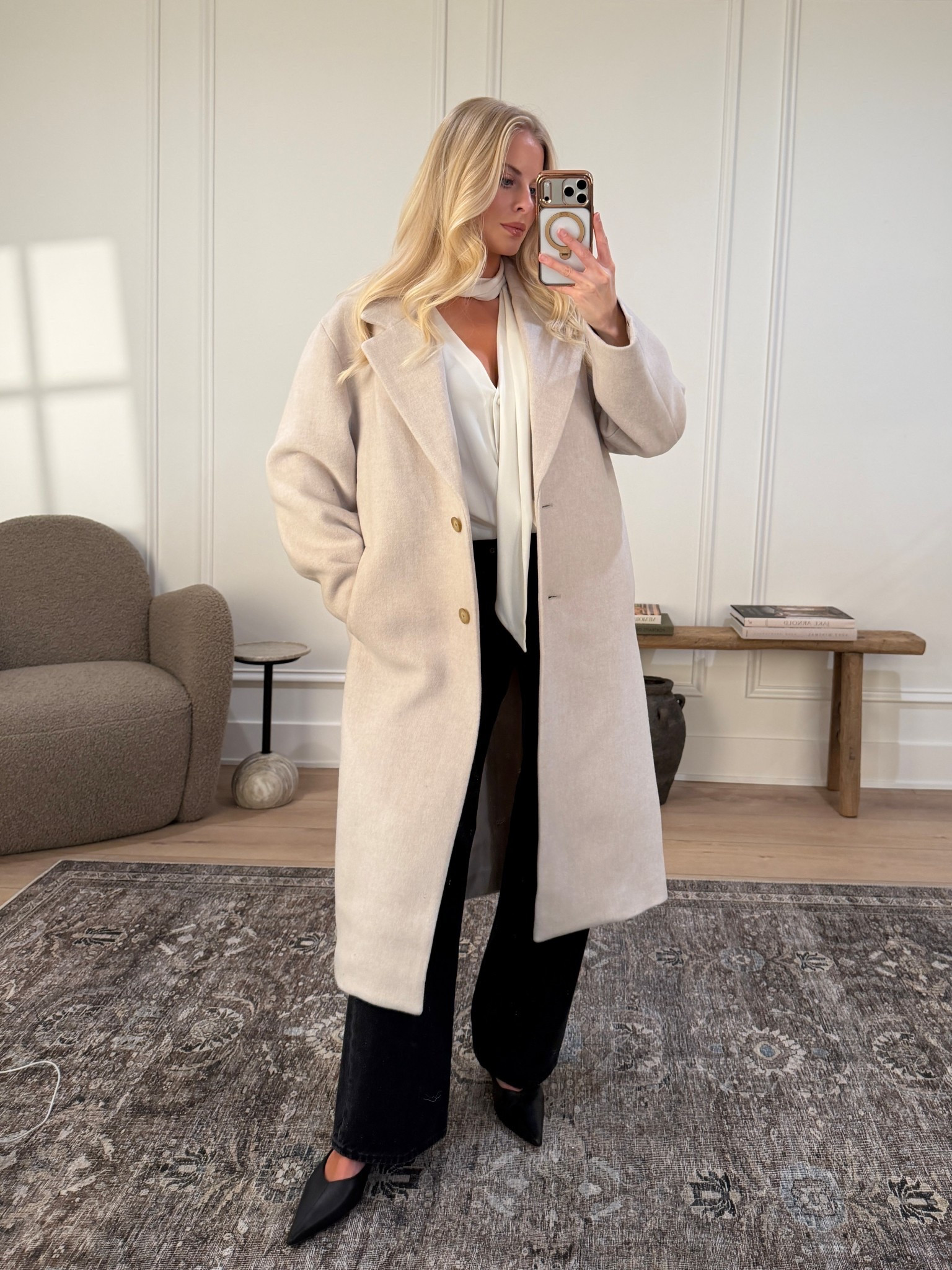 Wearing a medium in top (linking similar),  med reg in coat (heather light oatmeal), 28 in jeans (sized up for pregnancy, run tts), shoes are old (linked similar). #kathleenpost

Black Friday Sale, cyber week, cyber Monday, winter fashion, winter outfit, holiday outfit

#LTKSaleAlert #LTKCyberWeek #LTKSeasonal