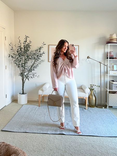 This ruched cashmere sweater is so comfy and so cute 💕💕 wearing a m/l and cream jeans are my favorite- size 28/6R

 

#LTKmidsize #LTKSpringSale #LTKSeasonal