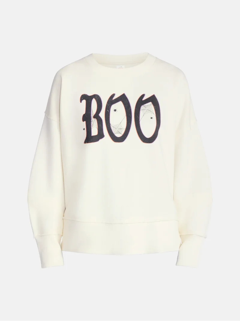 Women's Halloween Gothic Boo Graphic Fleece from Way to Celebrate, Sizes S-4X | Walmart (US)