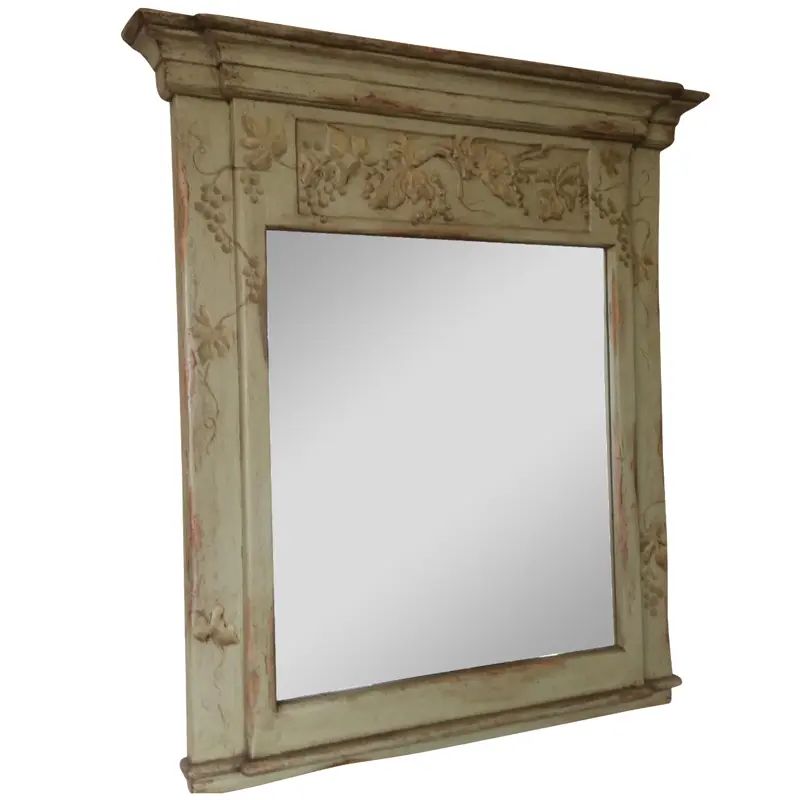Farmhouse Collection Hand-Painted Mirror | Chairish