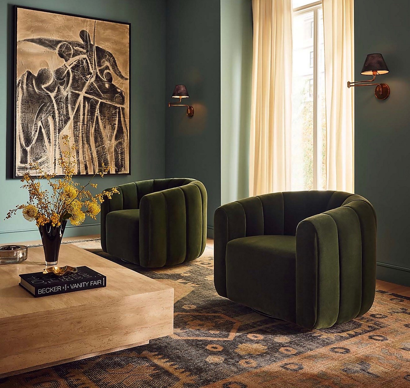Fitz Channeled Green Velvet Swivel Chair #ltkfurniture

#LTKHome #LTKSaleAlert