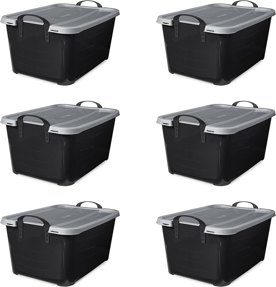 Life Story Multi Purpose 55 Quart Stackable Storage Container with Secure Snapping Lids and Built... | Amazon (US)