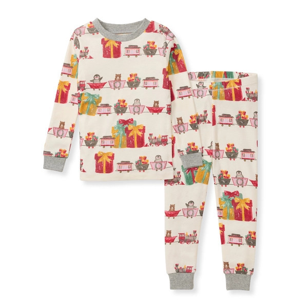 Holiday Toy Train Organic Cotton Pajamas | Burts Bees Baby