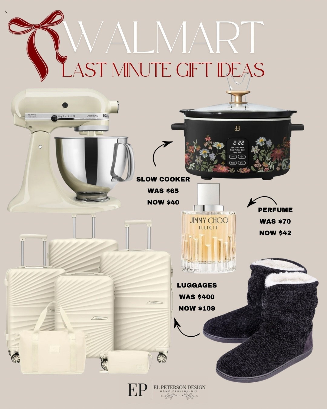 Walmart-sale 
Last minute gifts arrived before Christmas 

Mixer
Slow cooker
Luggages
Perfume
Slippers 

#LTKSaleAlert #LTKFindsUnder50 #LTKFindsUnder100