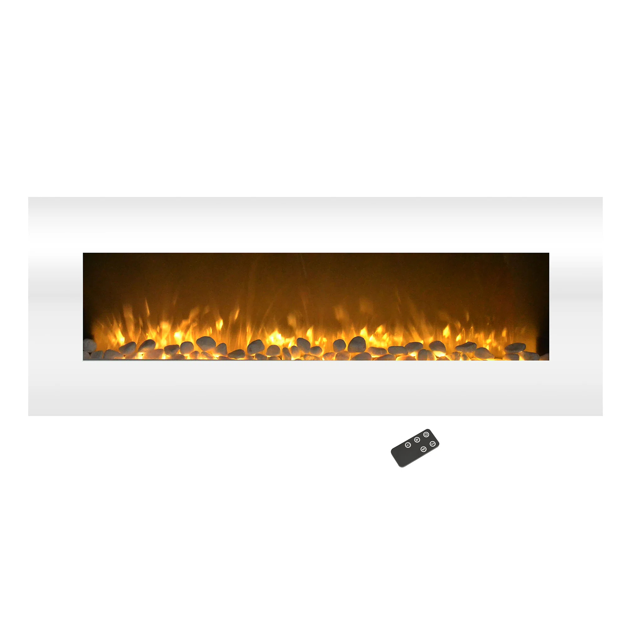 Wade Logan® Ceana Wade Logan Electric Fireplace - 50 Inch Wall Mounted Fireplace with 10-Color L... | Wayfair North America