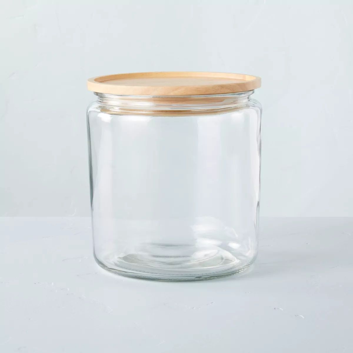 Large 125oz Glass & Wood Storage Canister - Hearth & Hand™ with Magnolia | Target