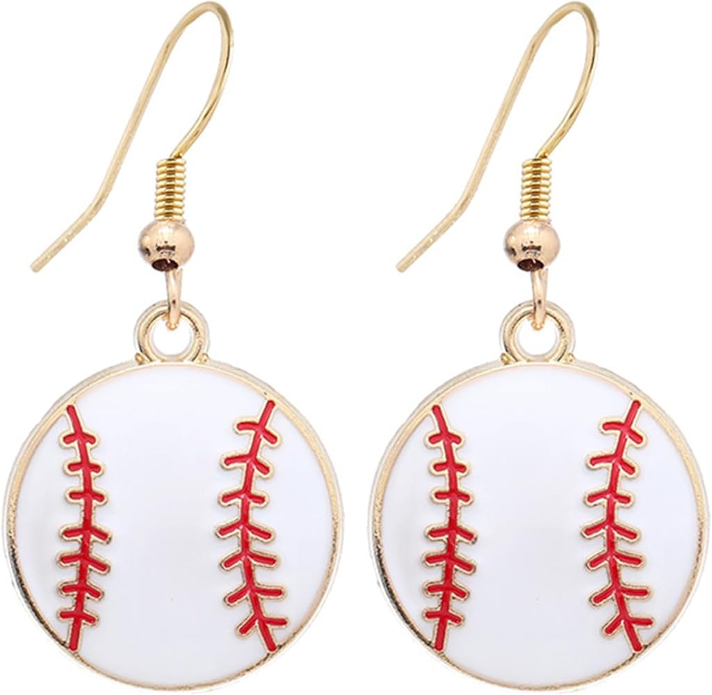 Baseball Earrings Sports Ball Shape Dangle Earrings Baseball Bat Drop Earrings for Women Baseball Fan Jewelry Gifts | Amazon (US)
