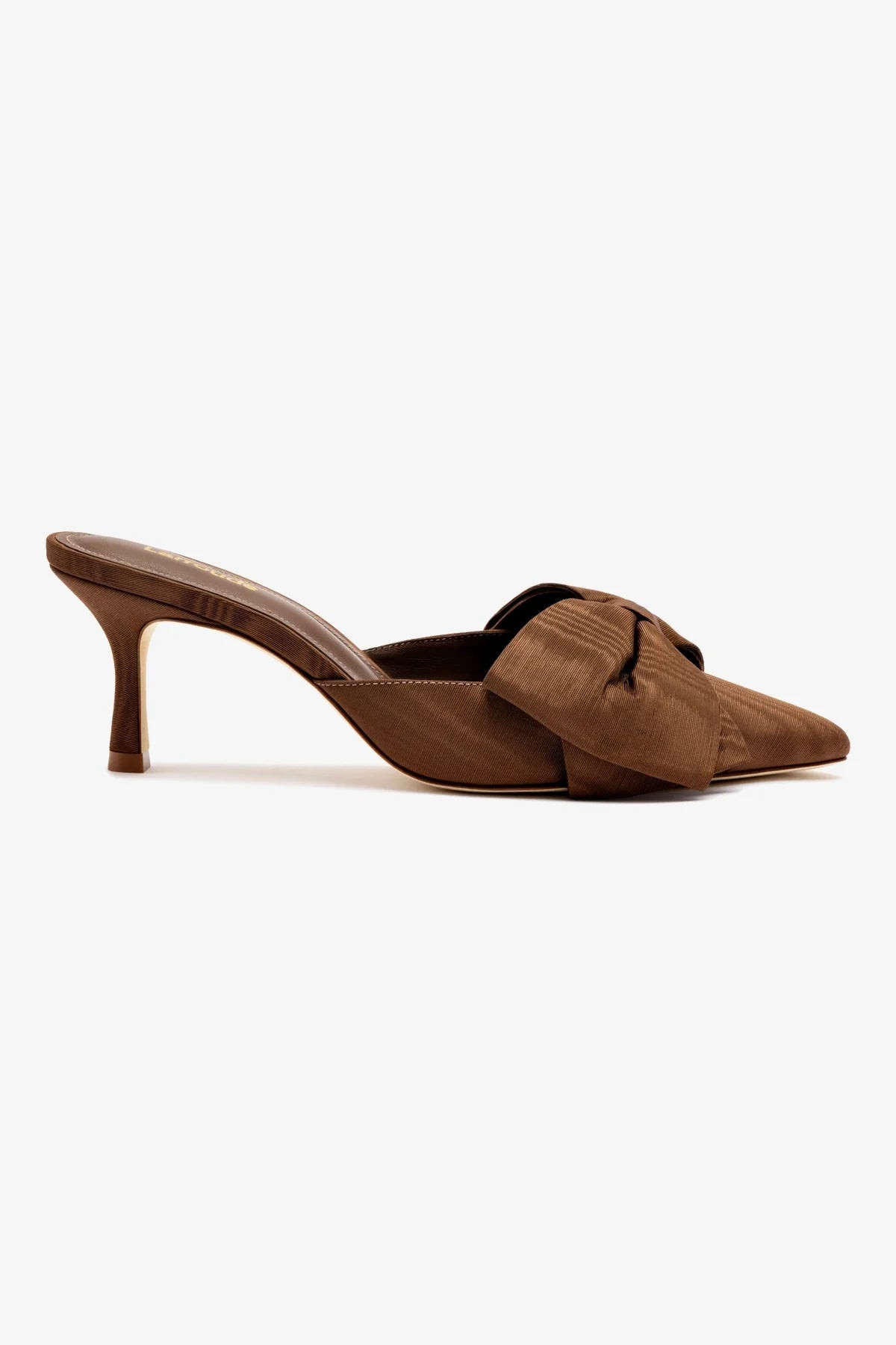 Mini Elle Pump In Cinnamon Fabric | Larroude