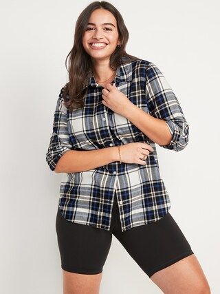 Long-Sleeve Plaid Flannel Shirt for Women | Old Navy (US)