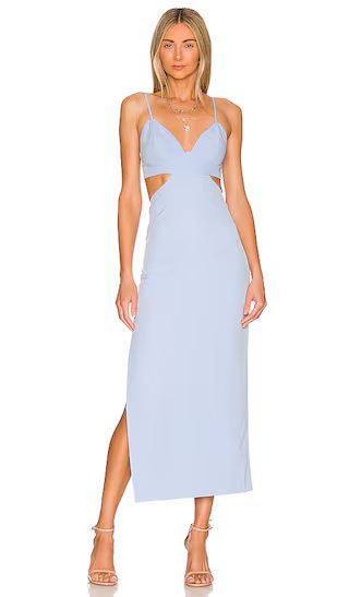 Cut Out Slit Midi in Light Blue | Revolve Clothing (Global)