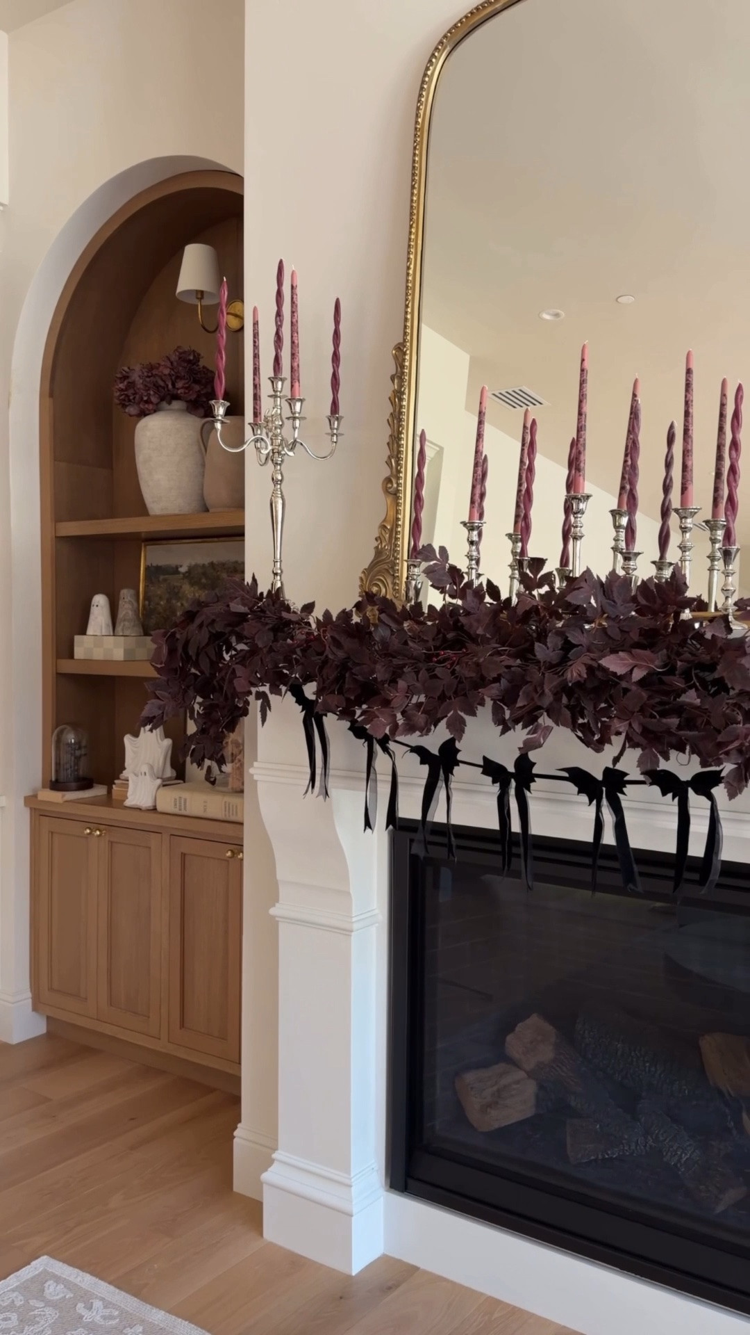 Plum has completely stolen my heart this season 🤌🏼 It’s rich, moody and somehow feels like the perfect blend of fall + Halloween. 🍁 

I wanted to switch things up this year, and the color & texture of this garland was exactly what I had in mind. I used four to get that really full, layered look and couldn’t love it more. The velvet bat garland 🦇 was the perfect finishing touch, just enough Halloween while still keeping that rich, cozy fall feel. 🍂

#LTKSeasonal #LTKHome