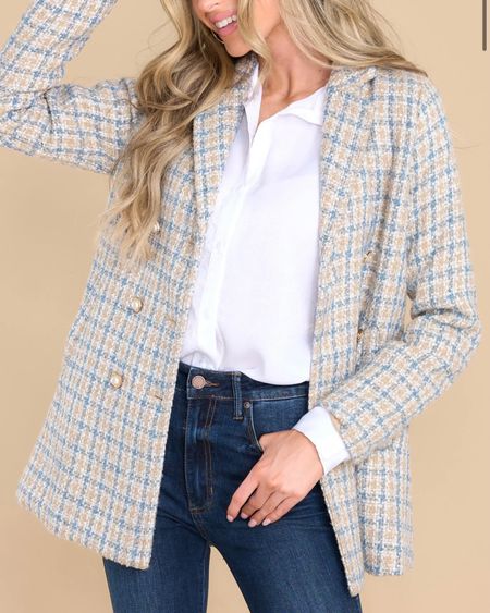 Currently loving Tweed Blazers & Jackets for Work!! Perfect way to dress up a crisp white button down and flare jeans for the corporate office! Linking my workwear faves below 🤍

#LTKunder100 #LTKstyletip #LTKworkwear