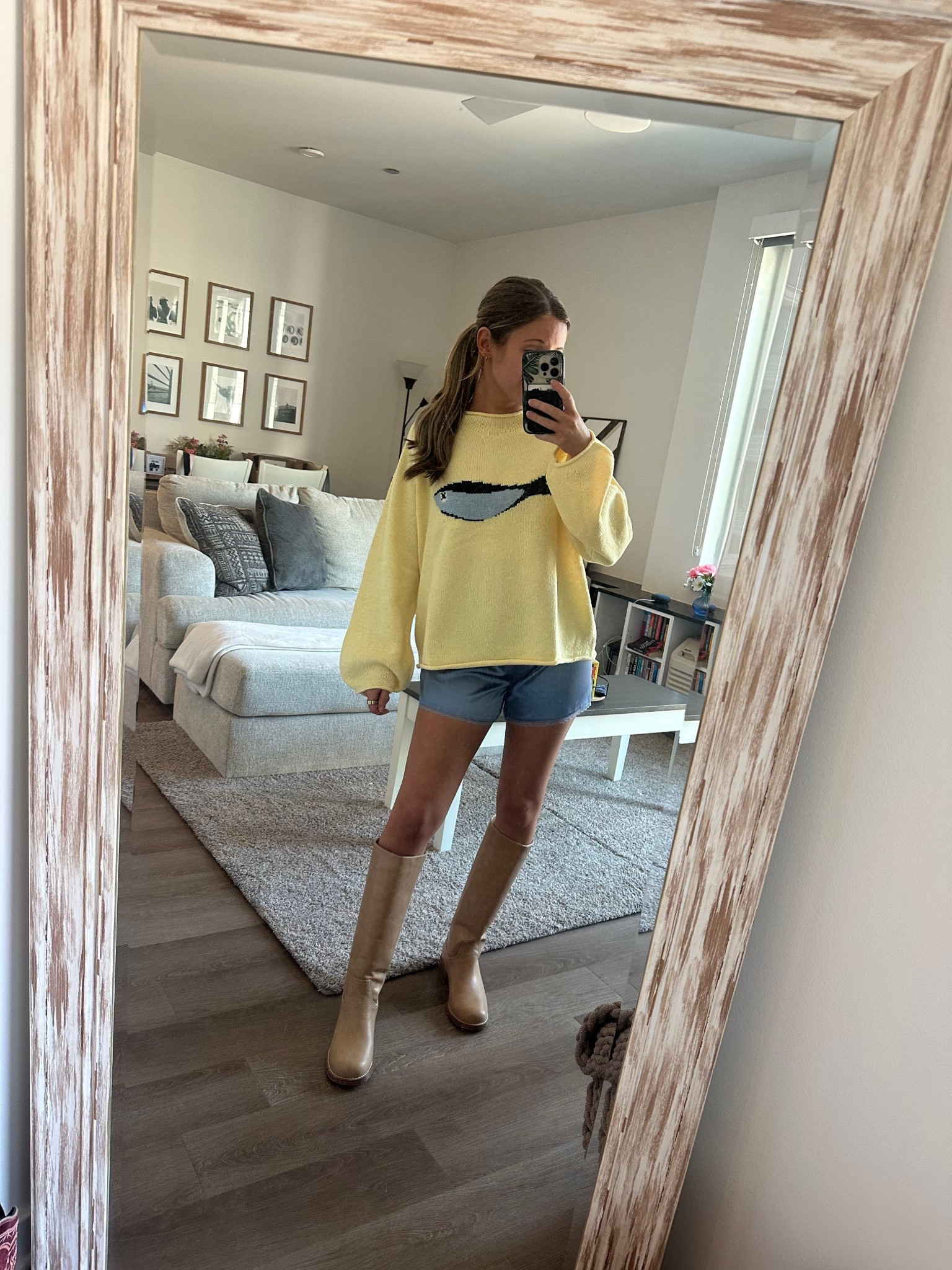 Fun little spring outfit - I guess sardines are in 🐟 also obsessed with these Frye boot look alike 

Sweater and shorts from Maddy Jae

#LTKSpringSale #LTKSeasonal