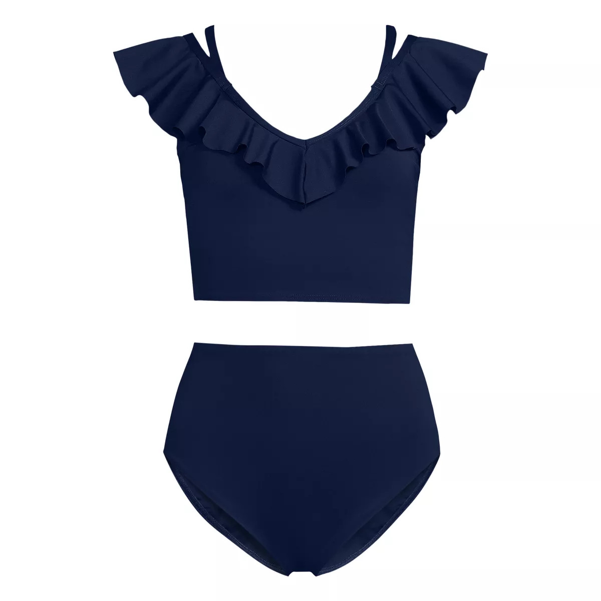 Women's LE x T and T The Tegan Ruffle Midkini Set | Lands' End (US)