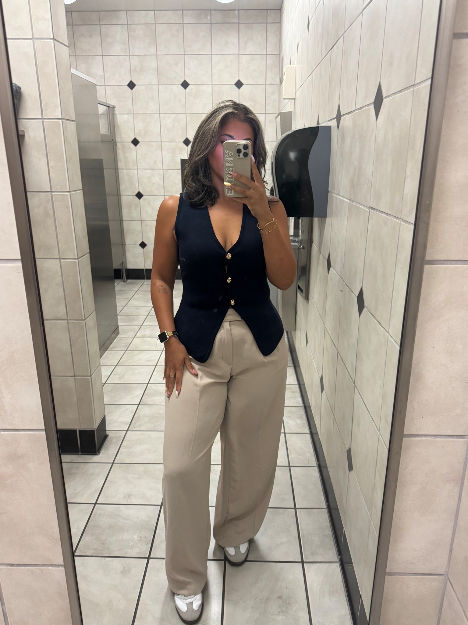 work outfit 💙

- I forgot my tank top under it and this vest is a bit big. Size down for tighter fit.

#LTKMidsize #LTKStyleTip #LTKWorkwear