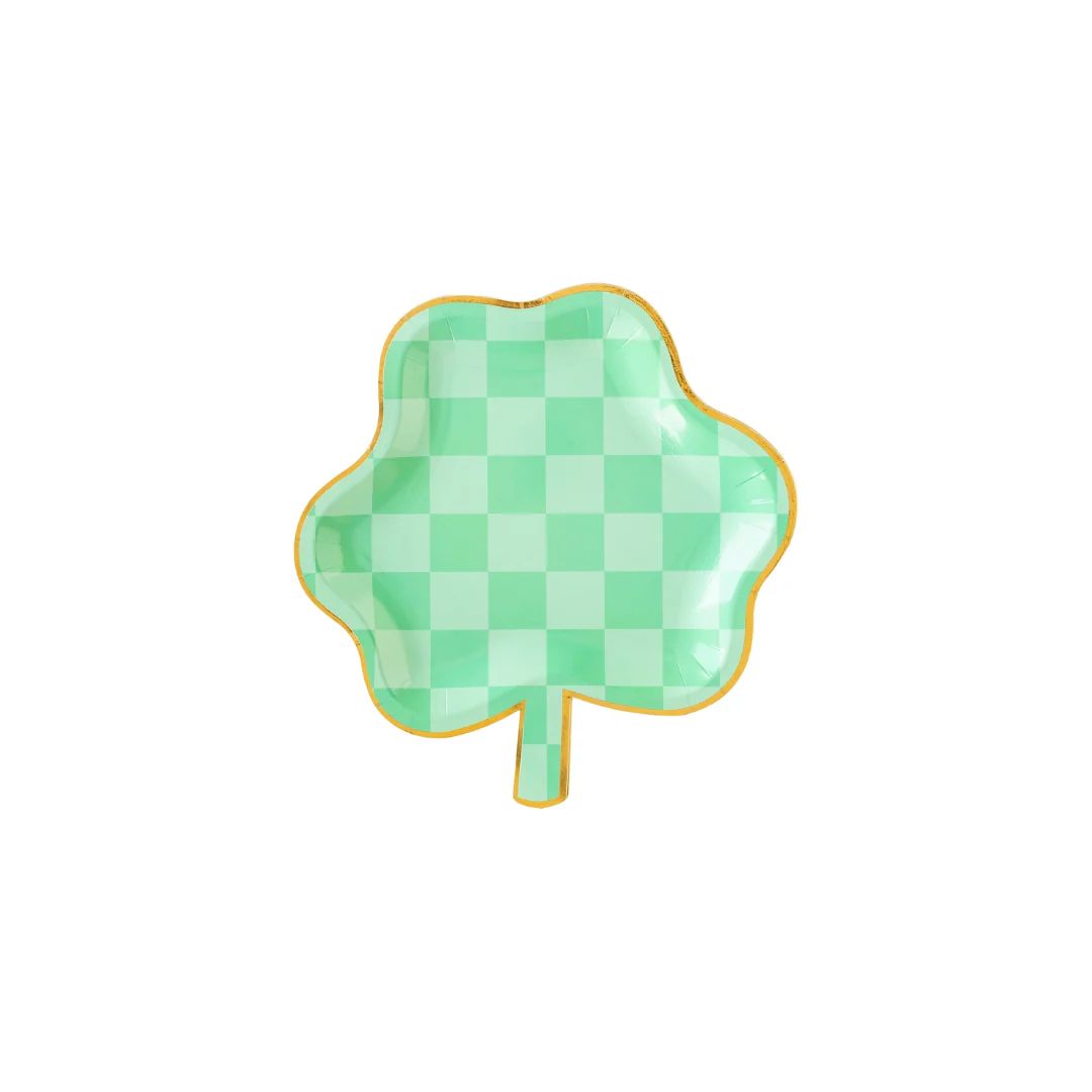 Checkered Shamrock Paper Plates | Ellie and Piper