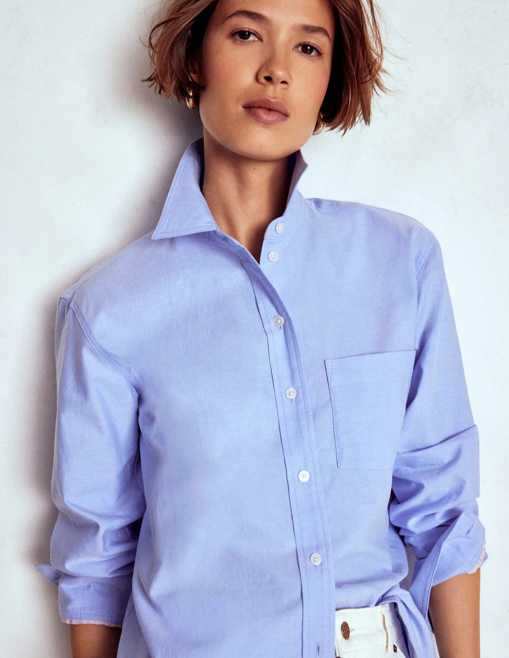 Sadie Relaxed Cotton Shirt-Blue Oxford | Boden (US)