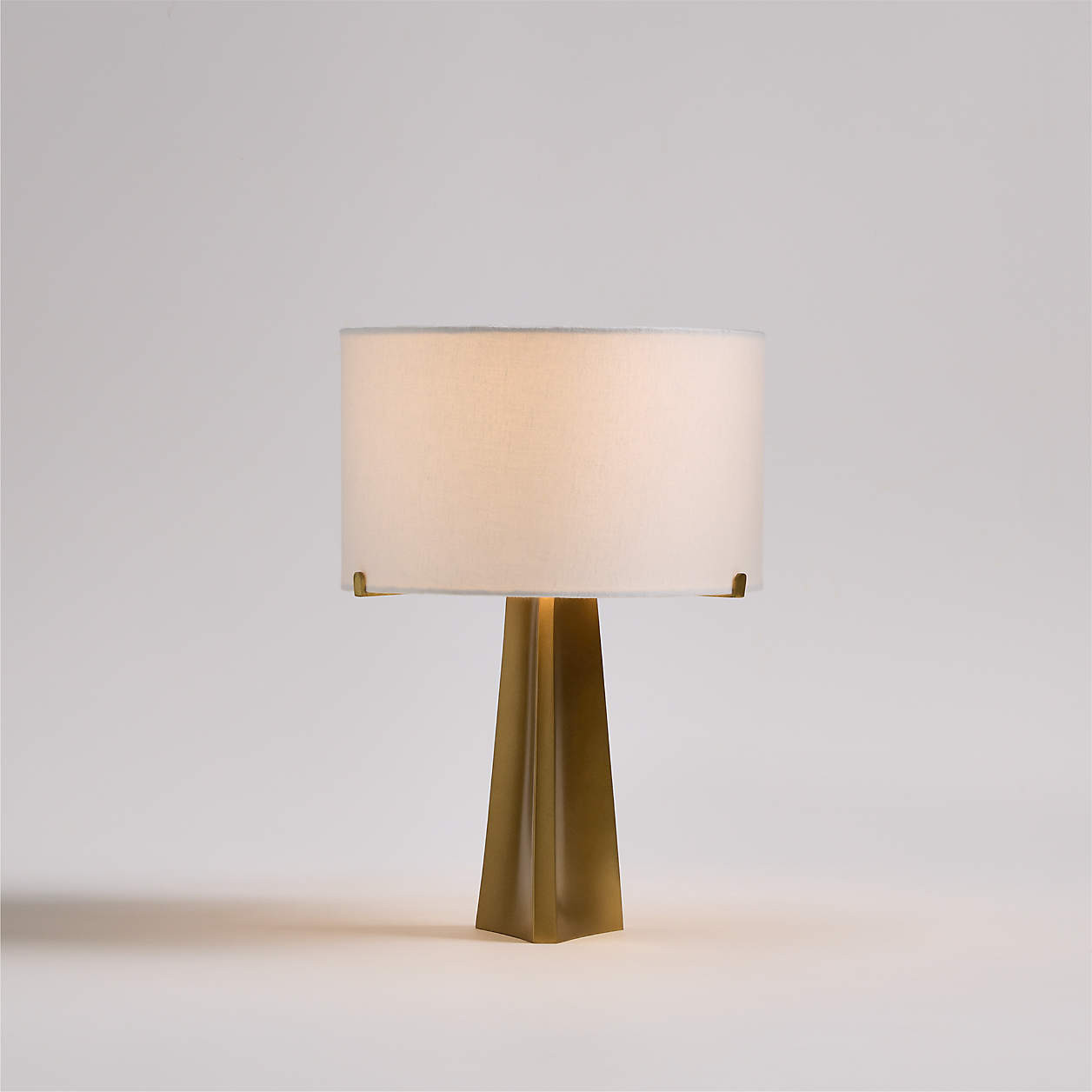Isla Brass Triangle Mini Table Lamp 13" + Reviews | Crate & Barrel | Crate & Barrel
