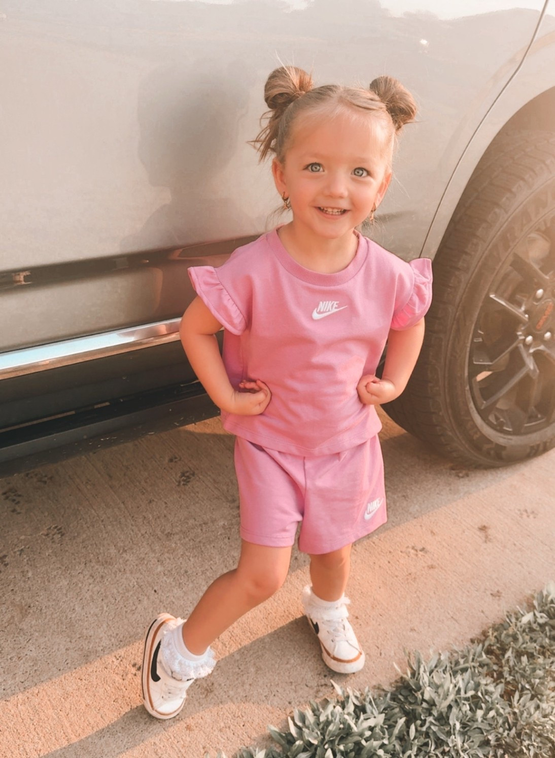 She picked comfy + cute today 💜 the ruffle sleeve detailing melts my heart 😍🥹
@Nike US

#LTKMothersDay #LTKKids #LTKBaby