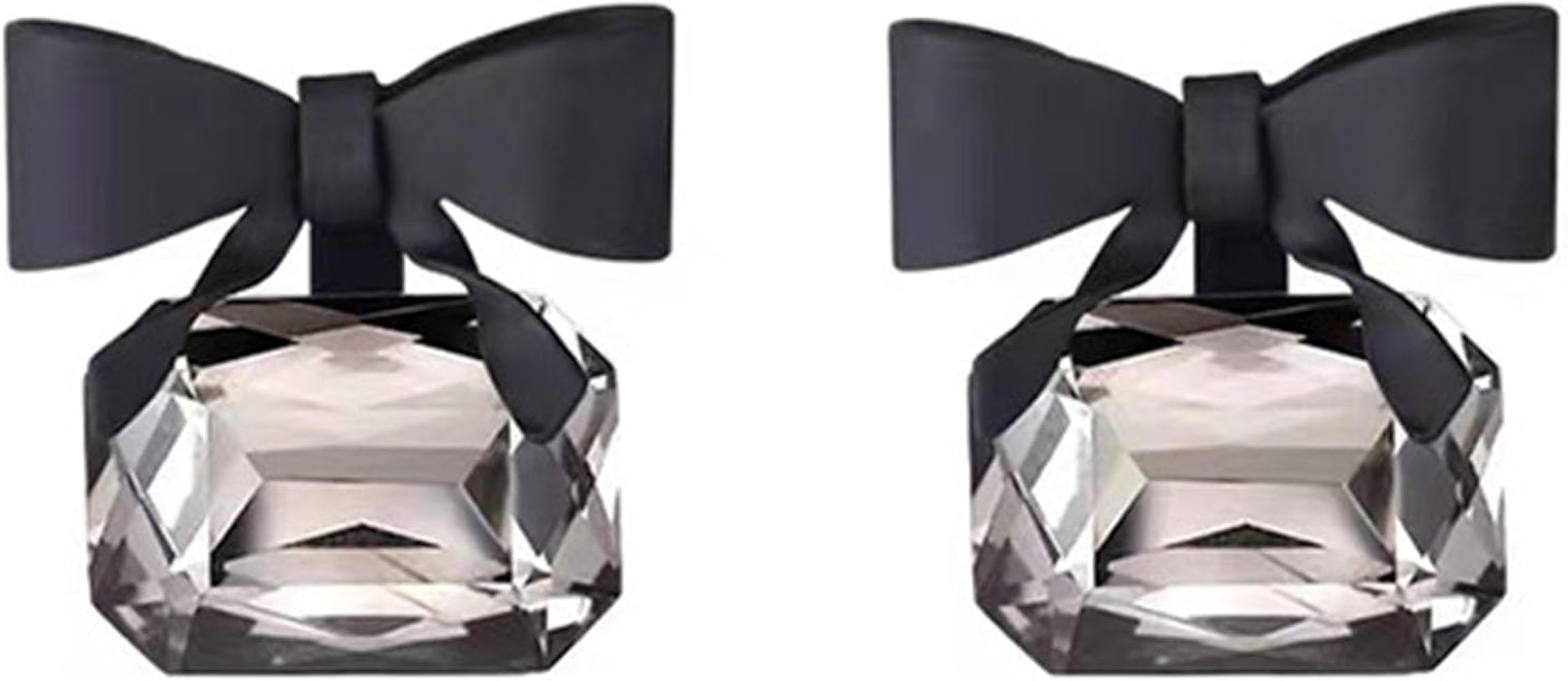 Bow Stud Earrings for Women Black Bow Earrings Fashion Black Faux Crystal Statement Earrings Chri... | Amazon (US)