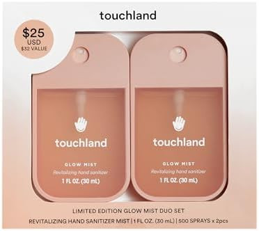 Touchland Limited Edition Glow Mist Duo Set, Revitalizing Hand Sanitizer Spray, Rosewater scented... | Amazon (US)