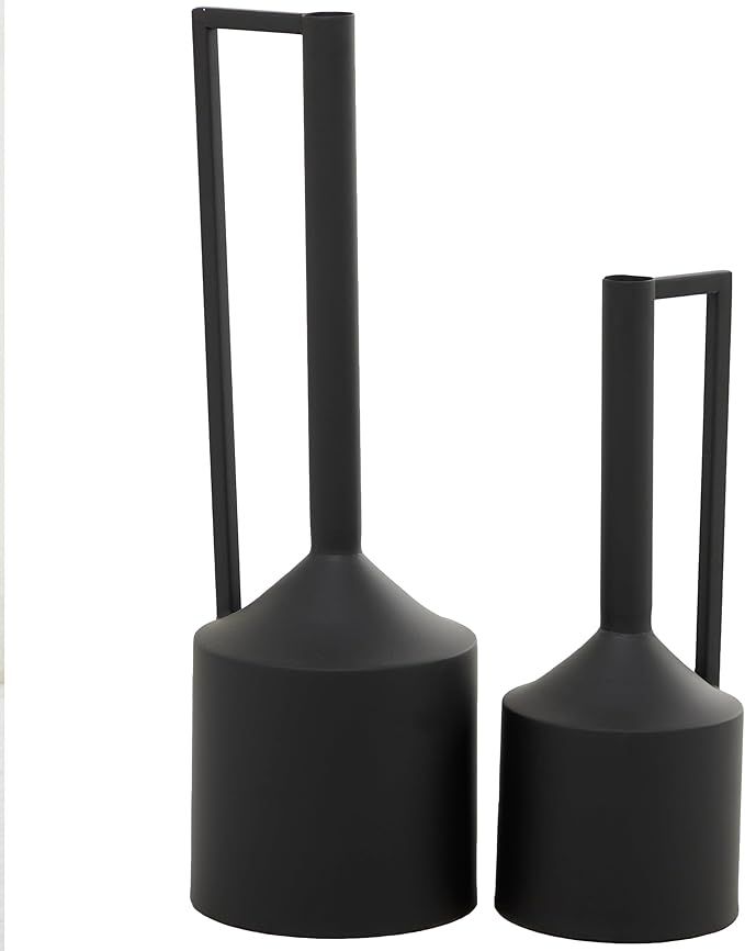 CosmoLiving by Cosmopolitan Metal Vase with Handles, Set of 2 22", 16" H, Black | Amazon (US)